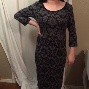 TMG Medium stretch sweater dress black & Gray